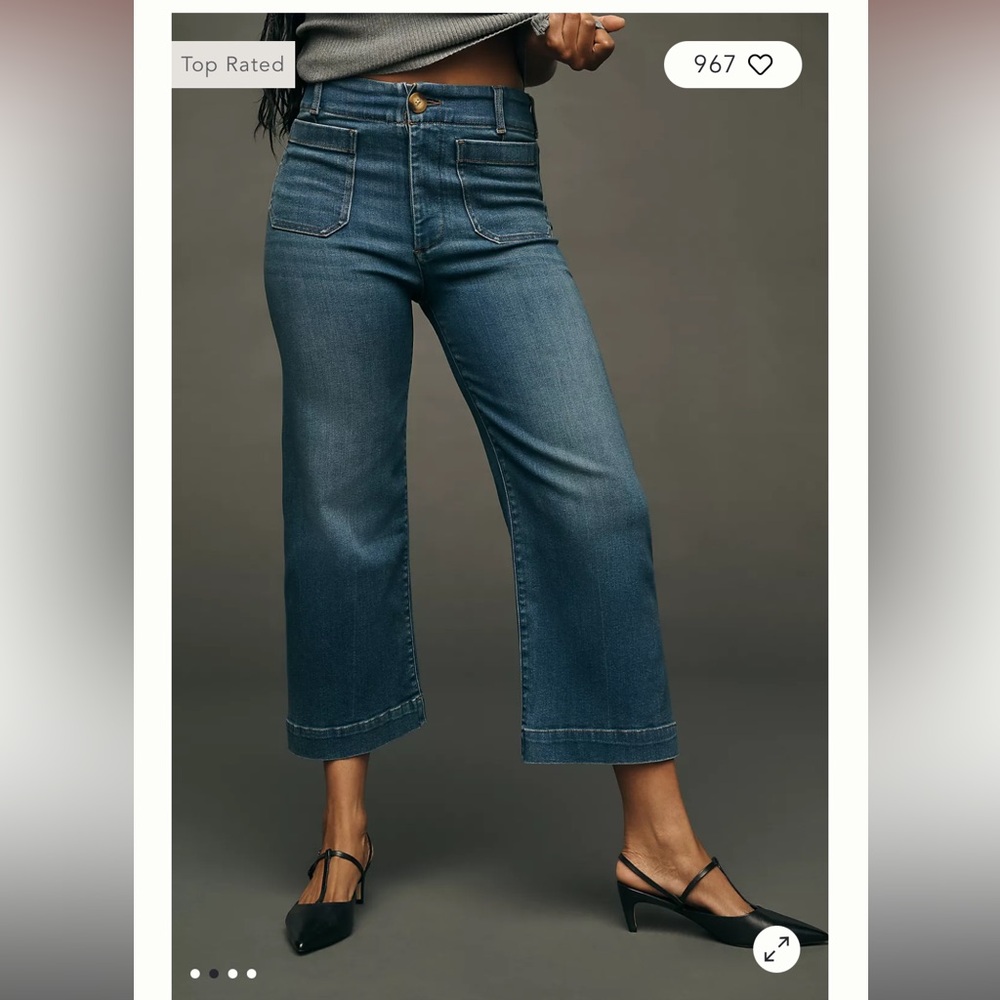 Collette Crop Wide Leg Jeans by Maeve